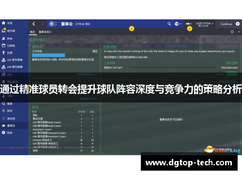 通过精准球员转会提升球队阵容深度与竞争力的策略分析